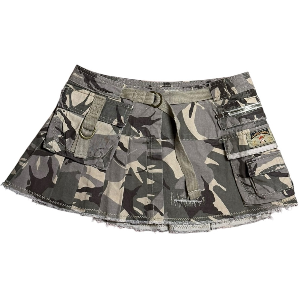 Airborne Military Y2K Mini Pleated Skirt